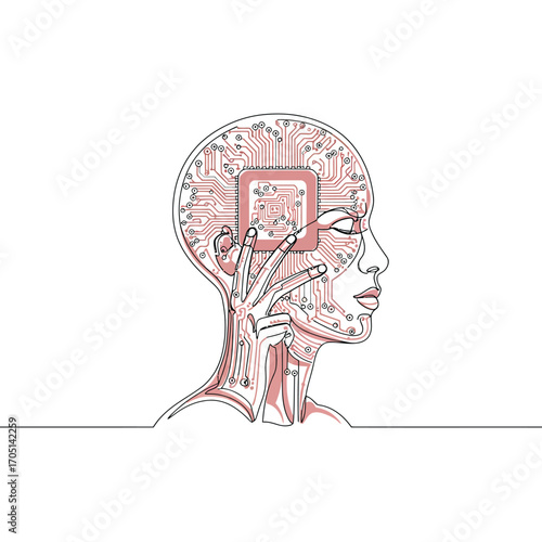 Unlocking Intelligent Solutions: AI Brain Concept Vector Illustration