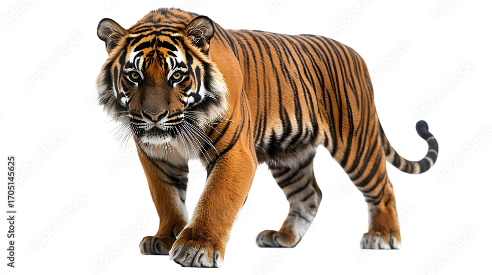 Obraz premium Sumatran tiger isolated on a transparent background