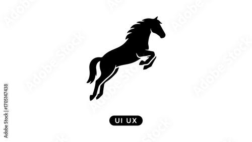 Galloping horse silhouette with transparent background