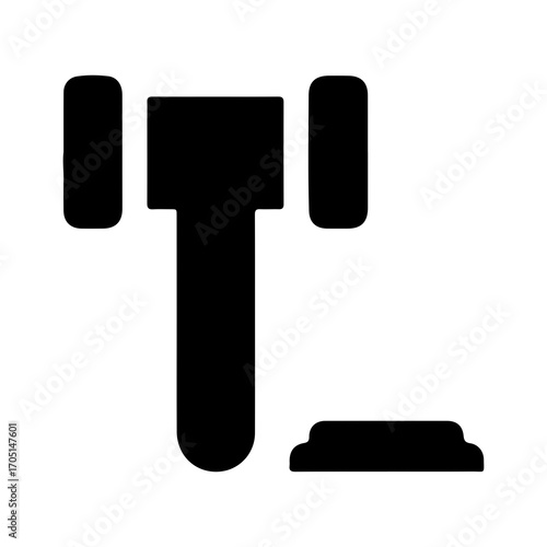 Gavel and sound block with transparent background
