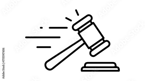 Gavel and sound block with transparent background