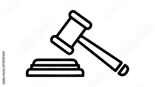Gavel and sound block with transparent background
