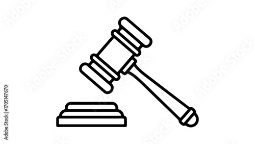 Gavel and sound block with transparent background