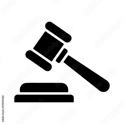 Gavel and sound block with transparent background