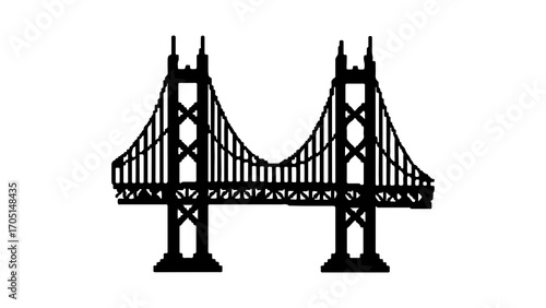 Golden gate bridge with transparent background