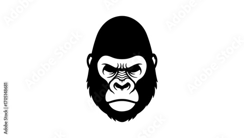 Gorilla head with transparent background