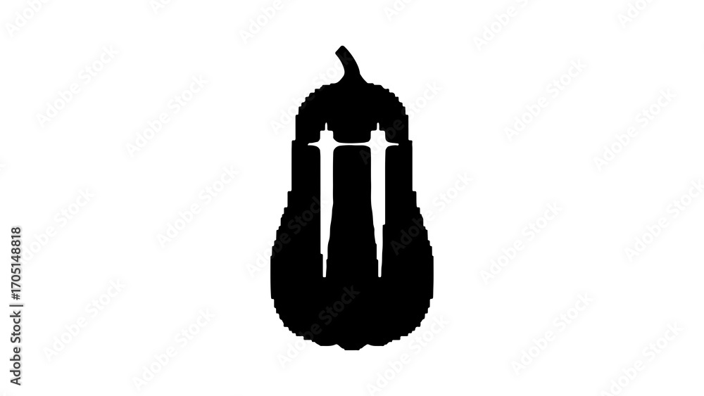 Gourd silhouette with transparent background