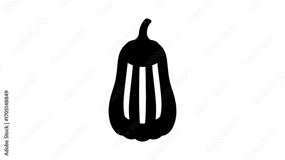 Gourd with ridges with transparent background