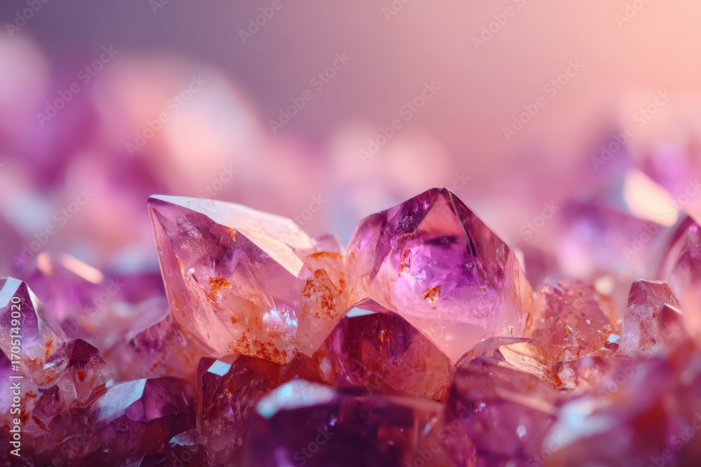 Fototapeta premium Close-up of stunning amethyst crystals