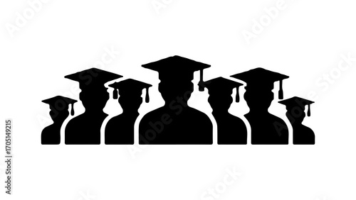 Graduation silhouettes with transparent background