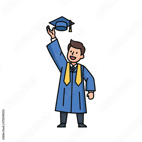 Celebrating Graduation Success with Cap and Gown