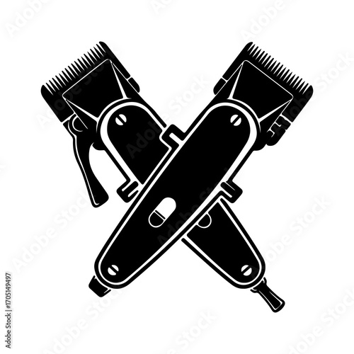 Hair clippers crossed with transparent background