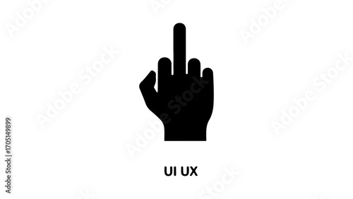 Hand gesture with middle finger with transparent background