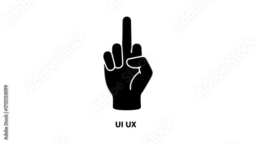 Hand gesture with middle finger with transparent background