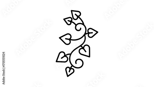 Heart vine with transparent background