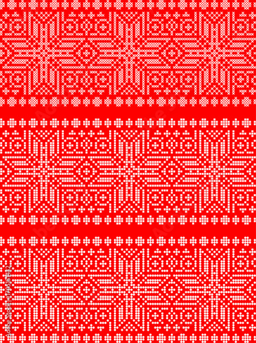 Vector illustration of Ukrainian ornament in ethnic and floral style, identity, vyshyvanka, embroidery for print clothes, websites, banners, backgrounds, traditional folk, vector seamless border