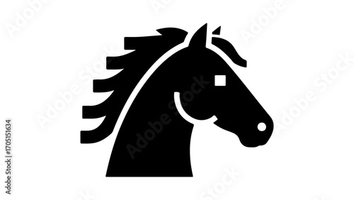 Horse head icon with transparent background