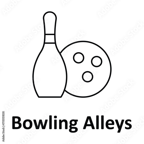 Bowling Alleys Vector icon which can easily modify or edit