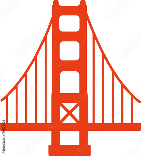 Minimalist Silhouette Golden Gate Bridge Landmark Structure Iconic San Francisco California