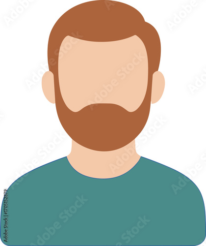 Simple Flat Illustration of a Man with Beard Avatar Icon