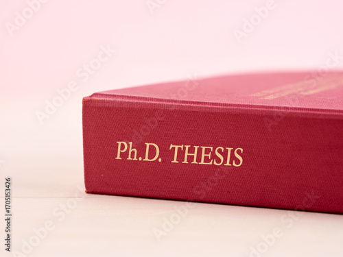 Konstfotografi Hardcover PhD Thesis Book on Wooden Table