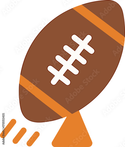 Flat Style American Football Kick Illustration Design on Simple Background