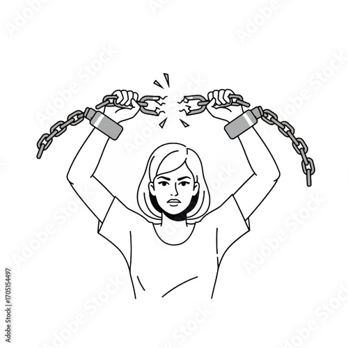 Breaking Free from Chains Empowerment Illustration