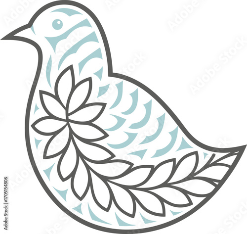 Artistic dove image with floral and feather motifs perfect for symbolism and design dove peace logo