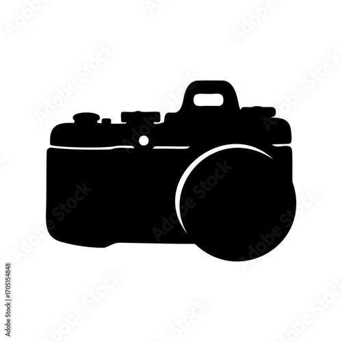 Silhouette of a classic film camera creating a timeless artistic representation