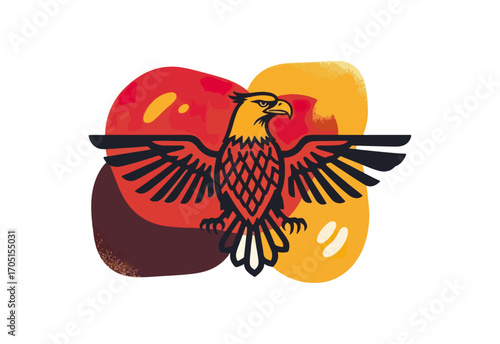 Eagle design with color background