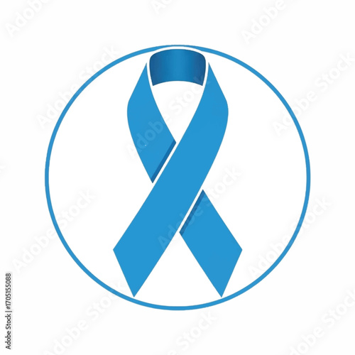 Blue awareness ribbon symbol for support and remembrance