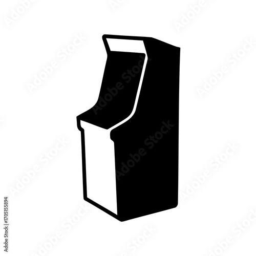Silhouette of an arcade game machine perfect for retro gaming design