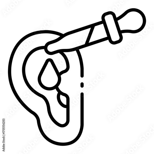 ear dropper icon for applying liquid medicine in patient treatment