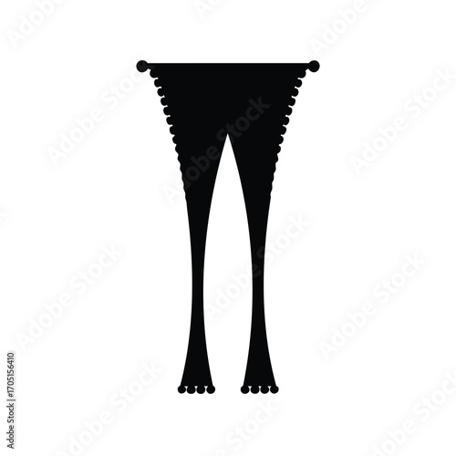 Elegant black curtains with decorative border suitable for home decoration