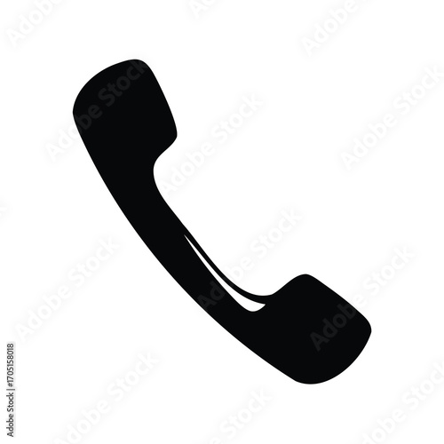 A simple black and white illustration of an old telephone handset