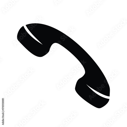 A classic black telephone handset symbol representing communication and connection services