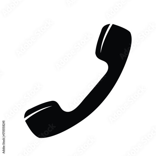 Black and white silhouette of an old fashioned telephone receiver icon