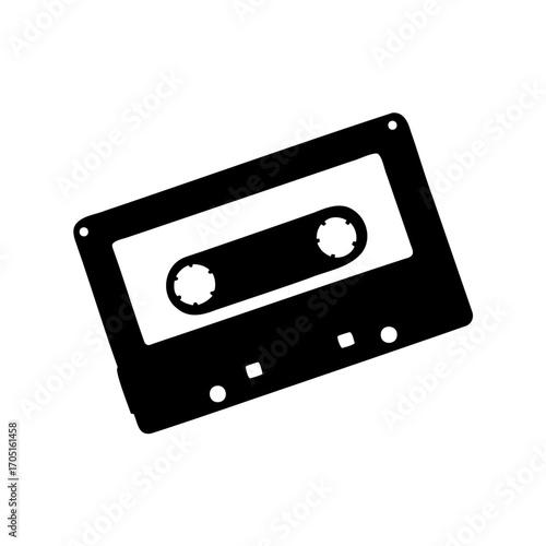 Retro cassette tape illustration on a white background with iconic design