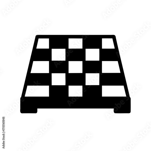 Abstract checkered platform with rectangular pattern arranged in a repeating format