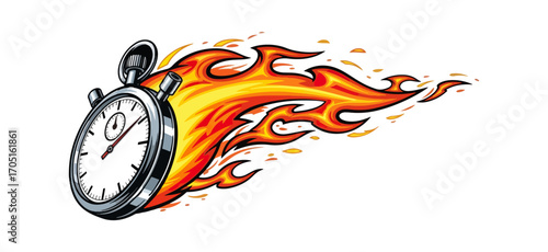 Burning stopwatch graphic design