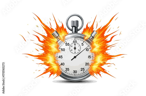 Explosive stopwatch graphic burning time