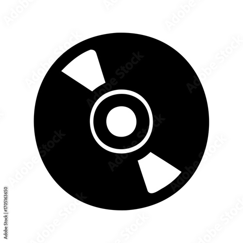 Black and white vector image of a compact disc media format