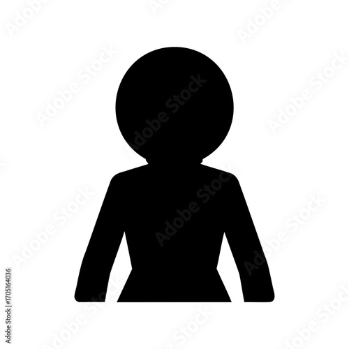 Silhouette of a generic woman representing a user icon or public sign