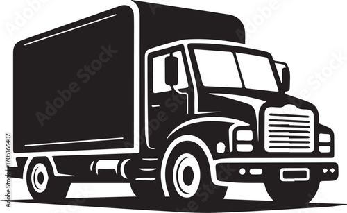 delivery truck silhouette vector for logistics and cargo transport