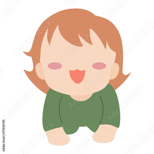 baby faceless crawl doodle cute illustration
