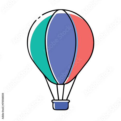 Colorful Hot Air Balloon Ascending into the Sky A Symbol of Adventure and Freedom