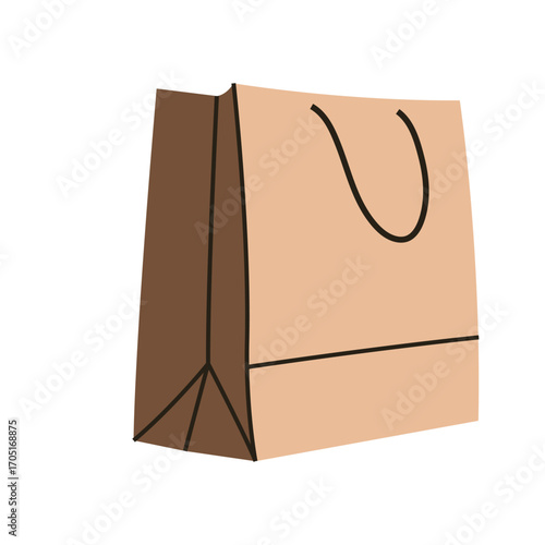 Brown kraft paper shopping bag for marketing and commerce designs