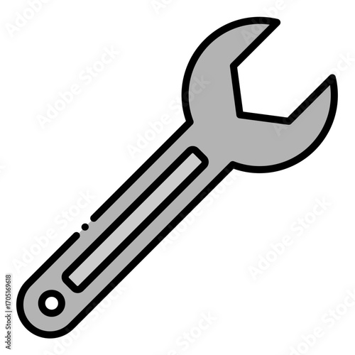 Wrench Tool Icon for Repair, Construction, and Maintenance