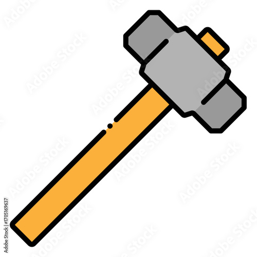 Sledgehammer Icon: Heavy Duty Tool for Construction and Demolition