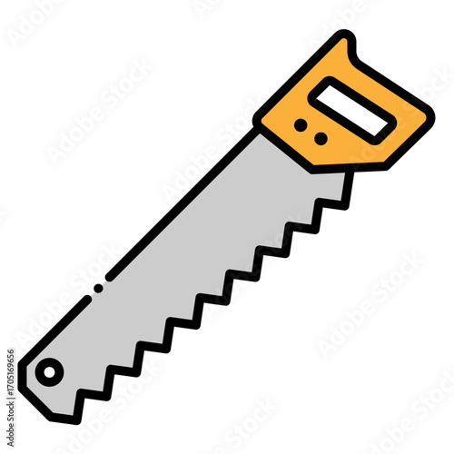 Hand Saw Tool Isolated on White Background